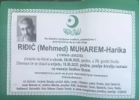 Preminuo MUHAREM RIĐIĆ - HARIKA